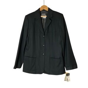 Vintage Requirements The Minimalist Black Blazer Woolmark Pure New Wool Office M